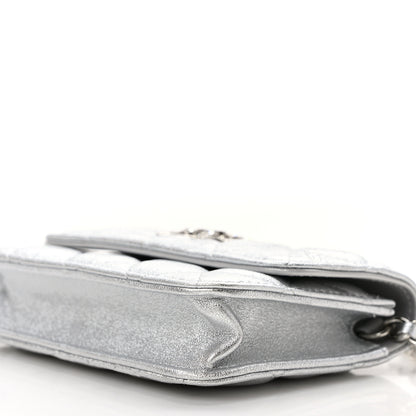 Chanel Metallic Goatskin Quilted Star Flap Waist Belt Bag Silver 8 of 10
