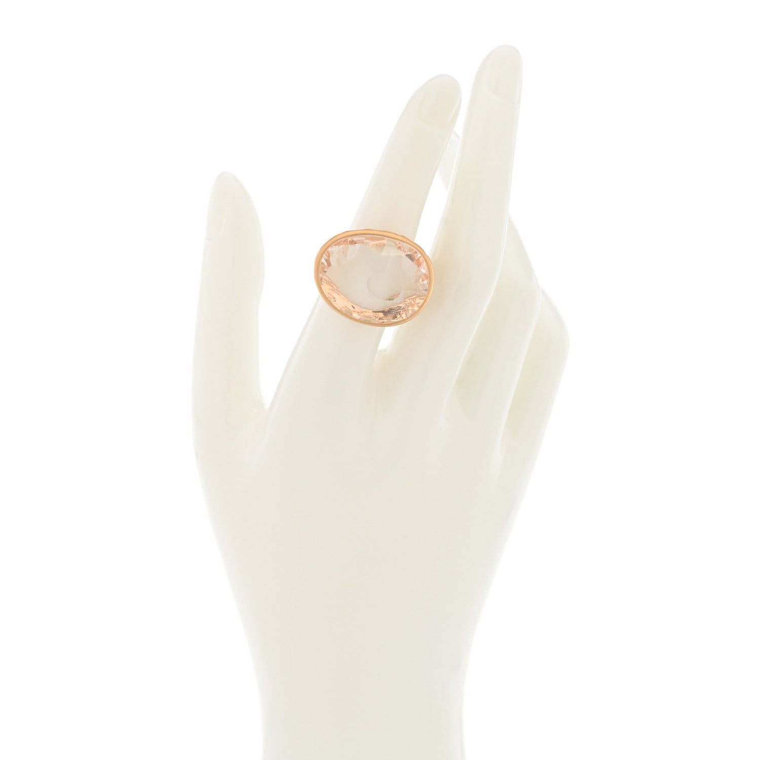 Pomellato 18K Rose Gold Rock Crystal Arabesque Ring 52 6 2 of 6