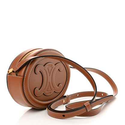 Celine Smooth Calfskin Cuir Small Triomphe Oval Crossbody Purse Tan 3 of 11
