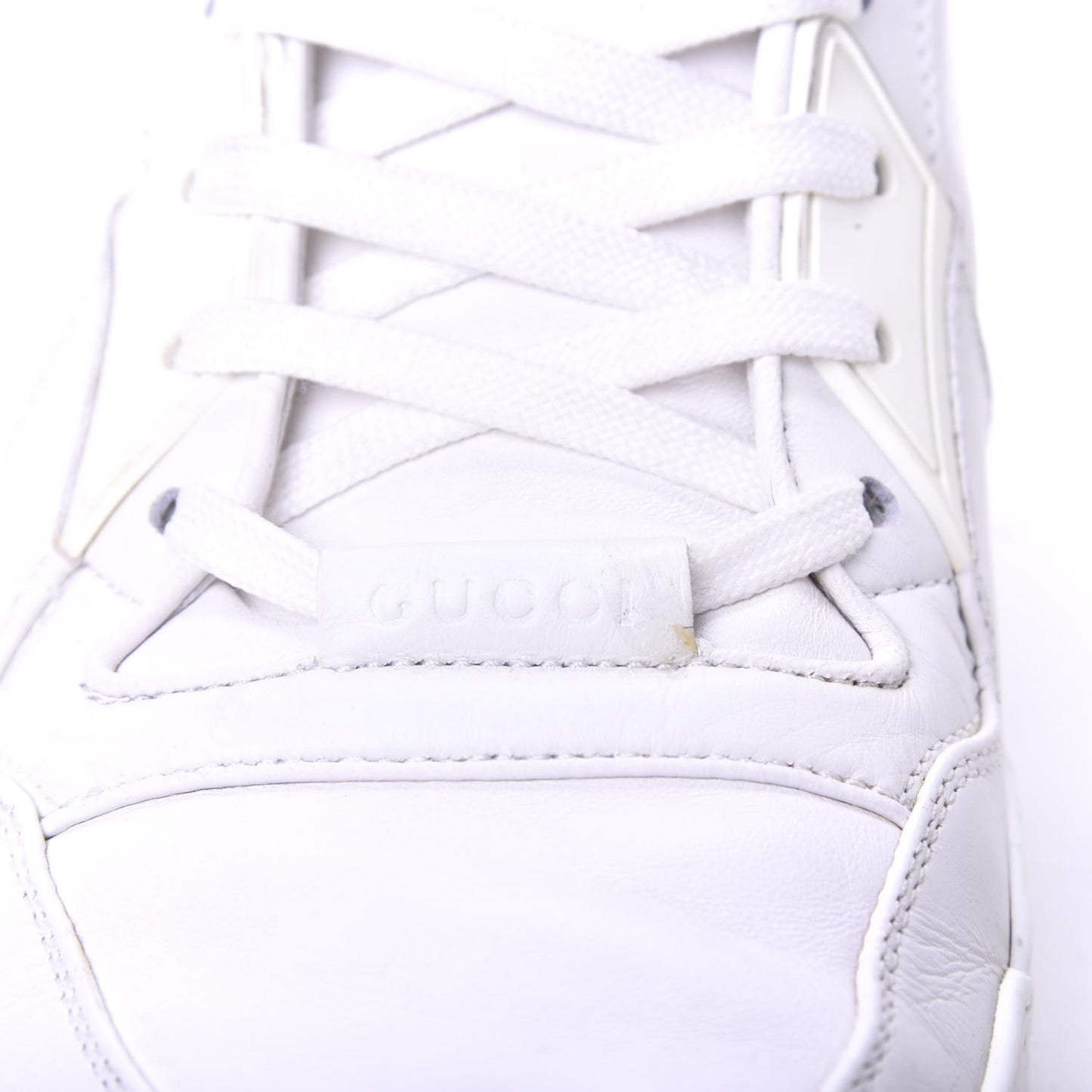 Calfskin Mens High Top Sneakers 9 White