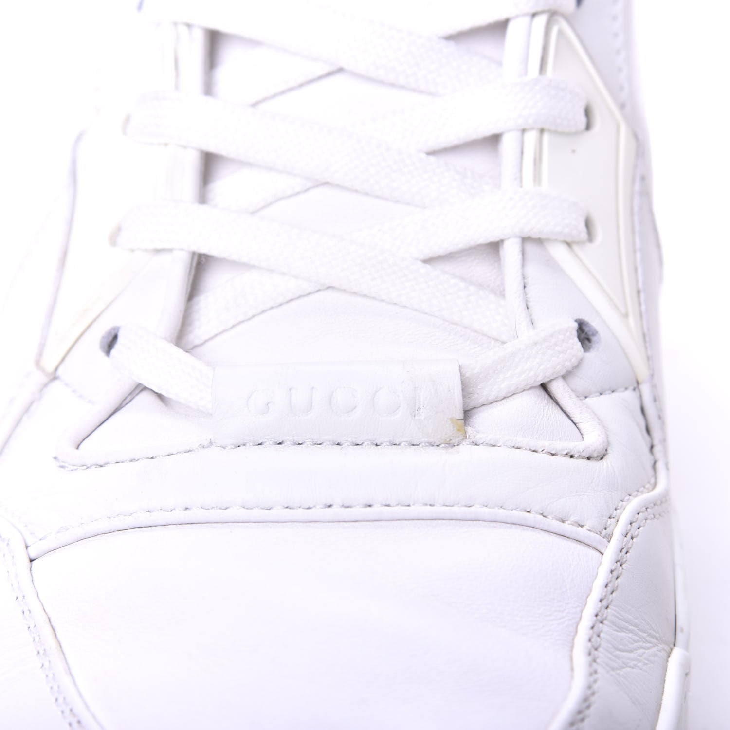 Gucci Calfskin Mens High Top Sneakers 9 White 9 of 10