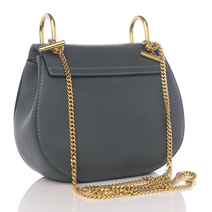 Chloe Suede Smooth Calfskin Drew Shoulder Bag Cloudy Blue 2 of 8