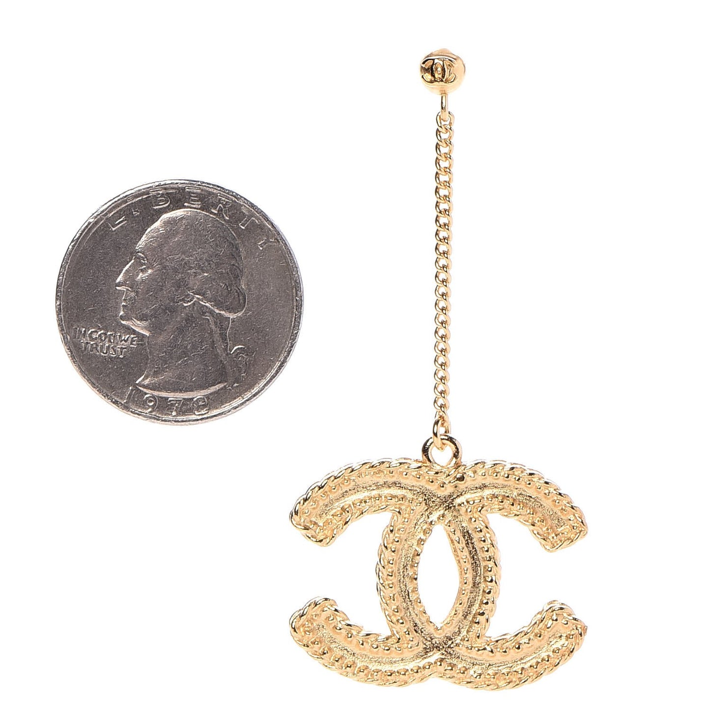 CC Drop Earrings Matte Gold