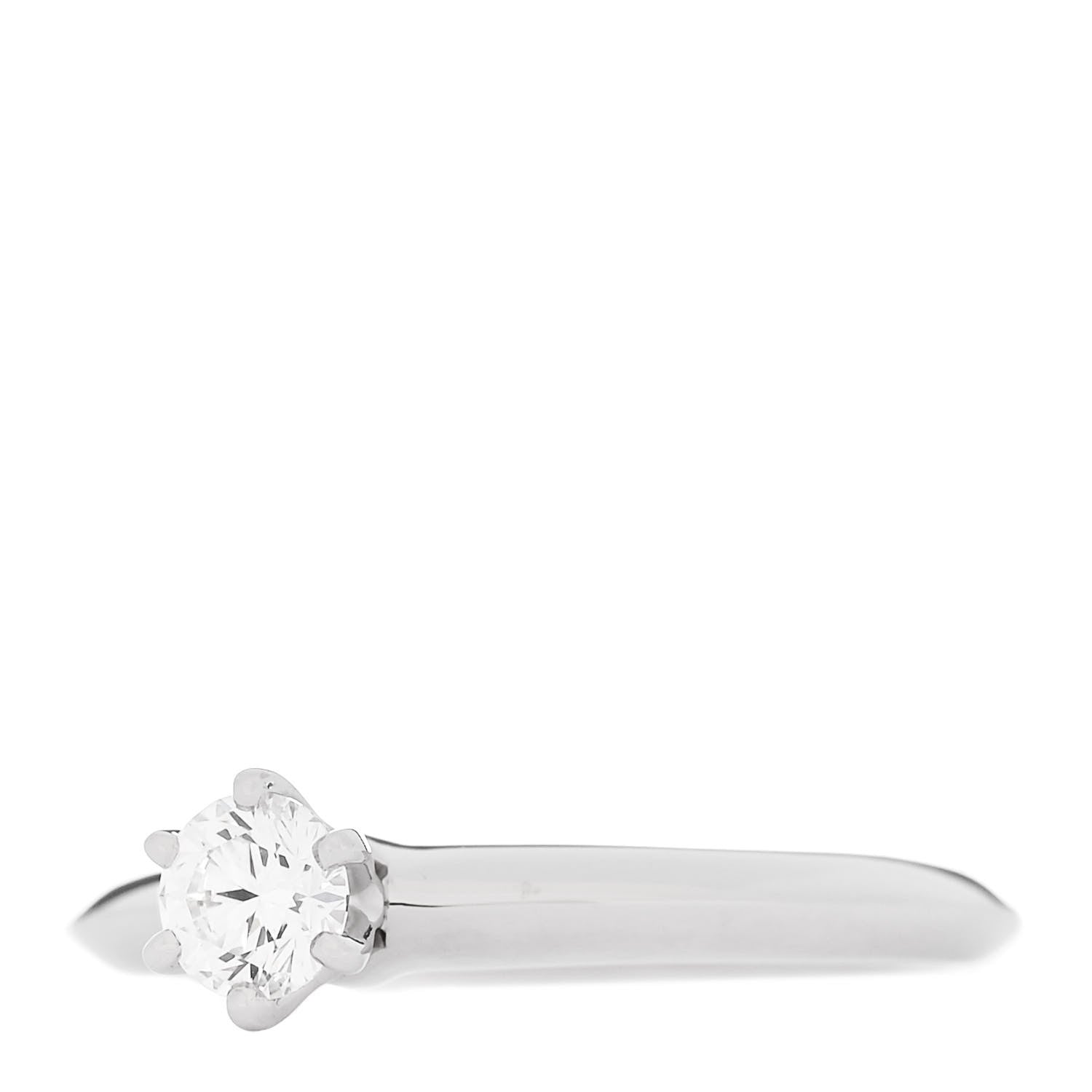 Tiffany Platinum Diamond .21ct Solitaire Engagement Ring 45 3.5 3 of 6