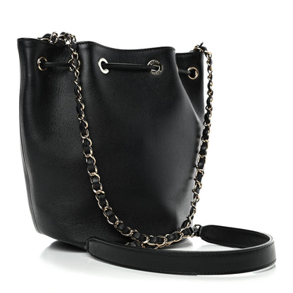 Chanel Caviar Deauville Drawstring Bucket Bag Black 2 of 4
