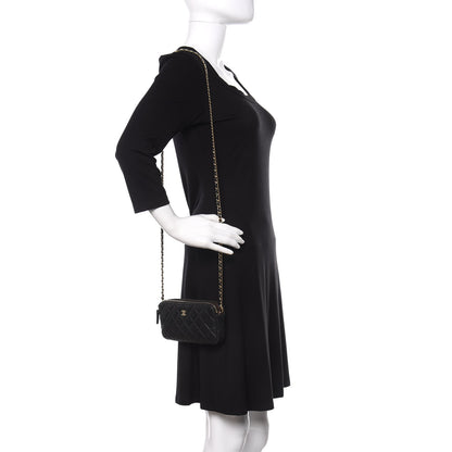Chanel Lambskin Quilted Small Clutch With Chain Black 2 of 18
