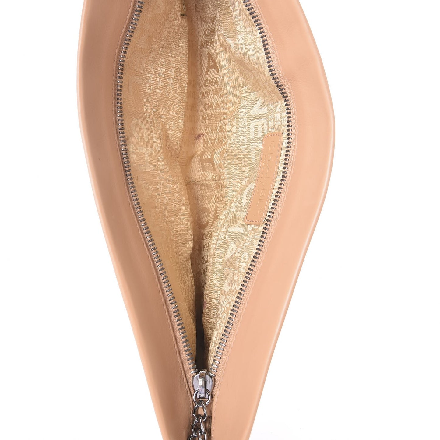 Calfskin Vertical Quilted Convertible Clutch Beige