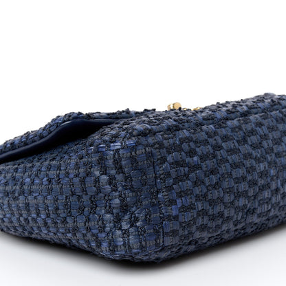 Chanel Raffia Tweed Quilted Medium Chanel 19 Flap  Navy 9 of 10