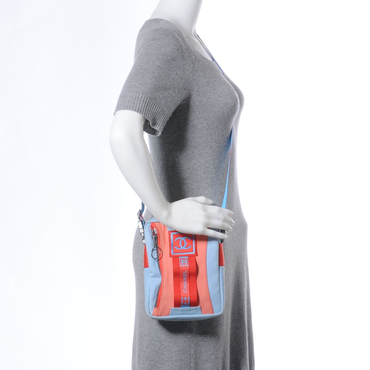 Chanel Nylon Sport Crossbody Blue Red 2 of 7