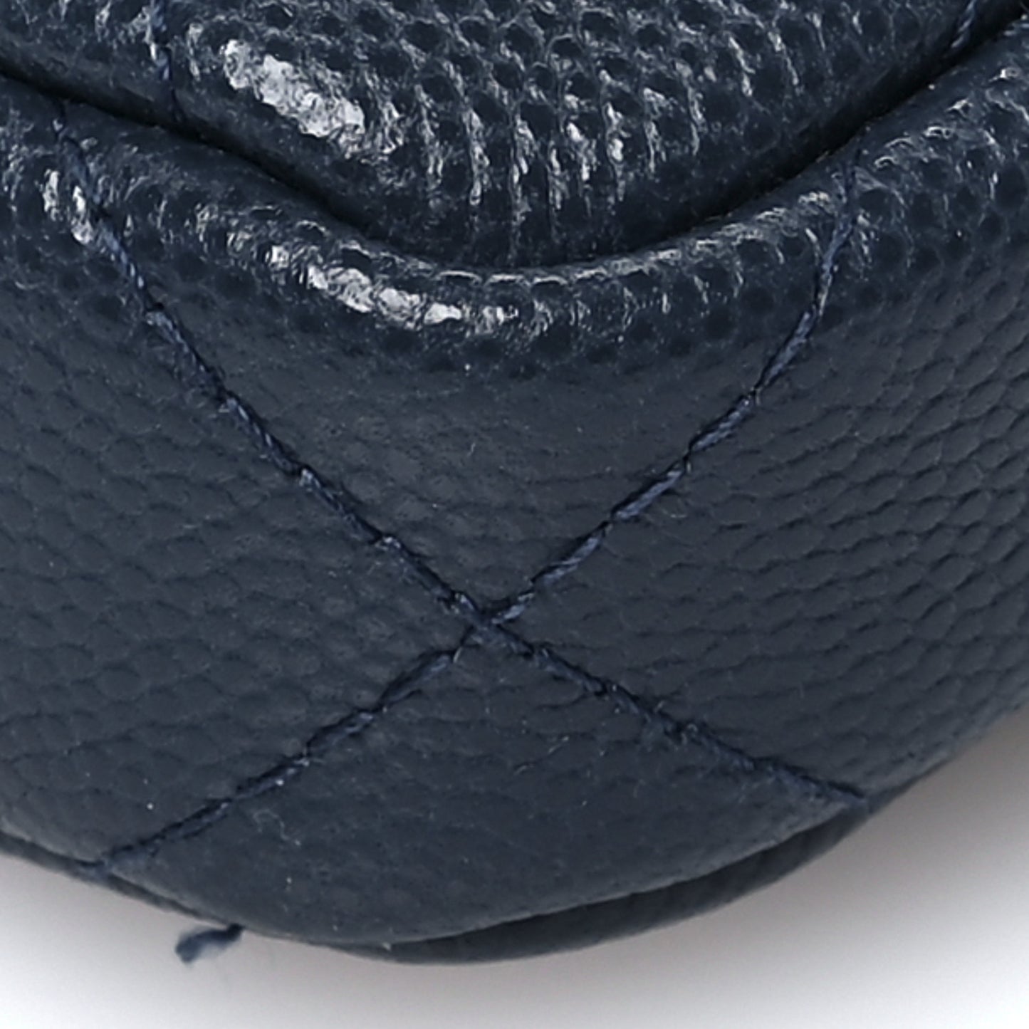 Caviar Quilted Small Clutch With Chain Blue