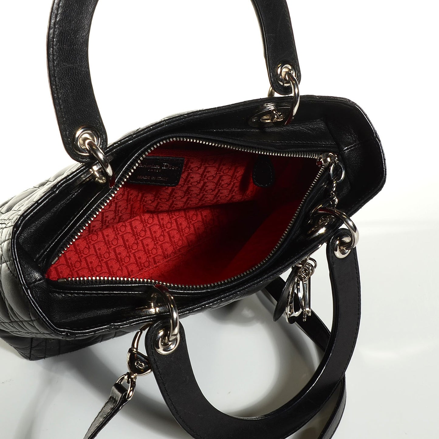 Lambskin Cannage Medium Lady Dior Black
