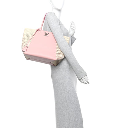 Louis Vuitton Calfskin Perforated Lockme Cabas Rose Poudre Creme 2 of 10