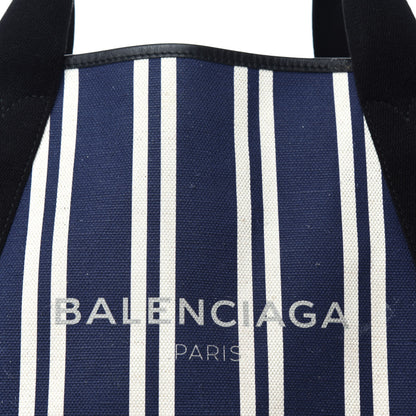 Balenciaga Canvas Navy Striped Cabas M Navy 9 of 18