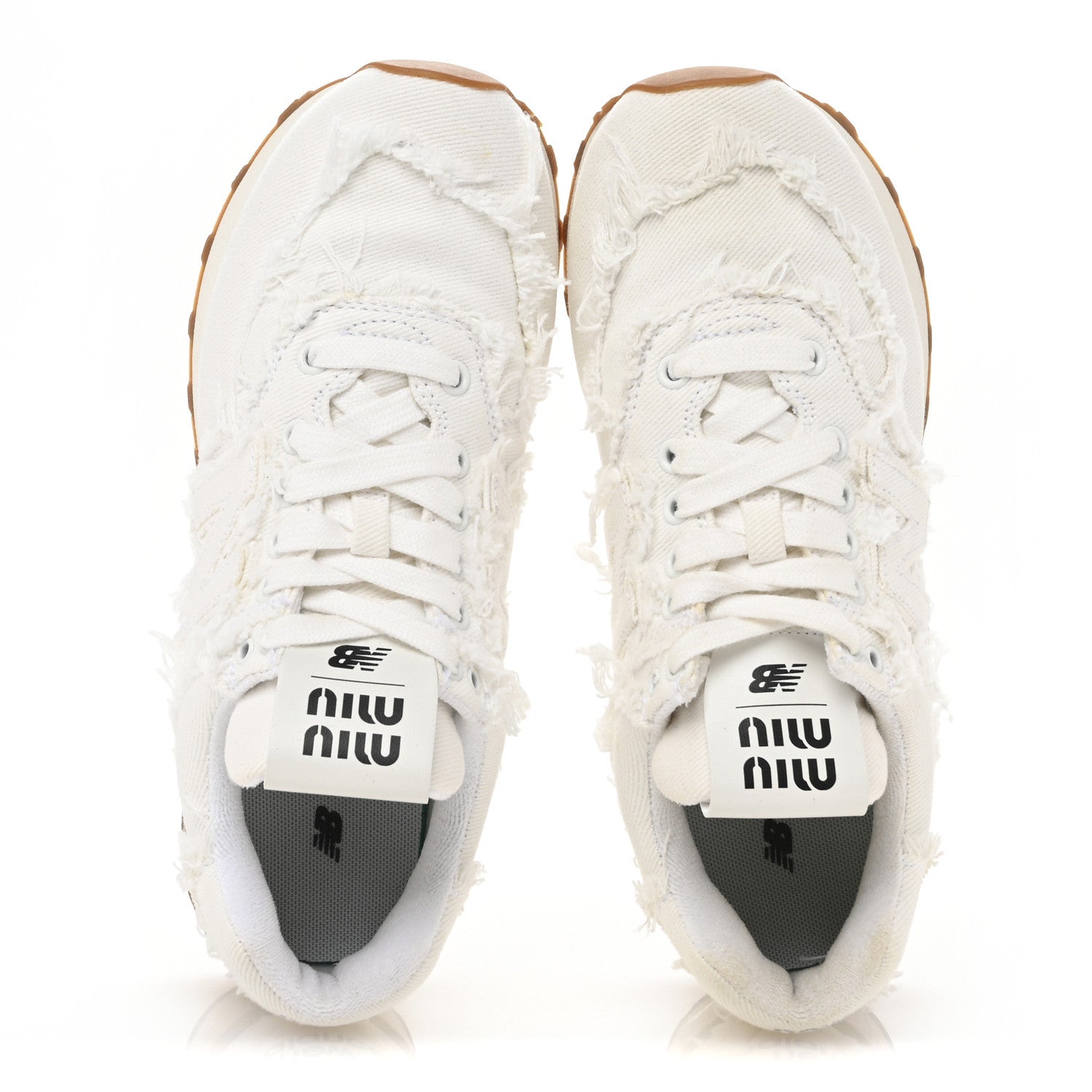 Miu Miu X NEW BALANCE Denim 574 Sneakers 37 White 2 of 10
