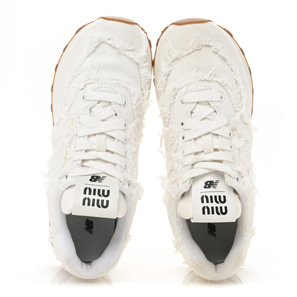 Miu Miu X NEW BALANCE Denim 574 Sneakers 37 White 2 of 10