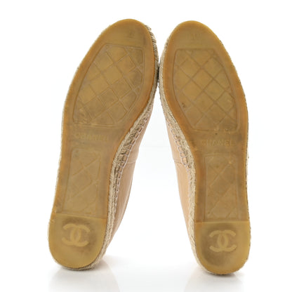 Chanel Lambskin CC Espadrilles 40 Beige Black 5 of 7