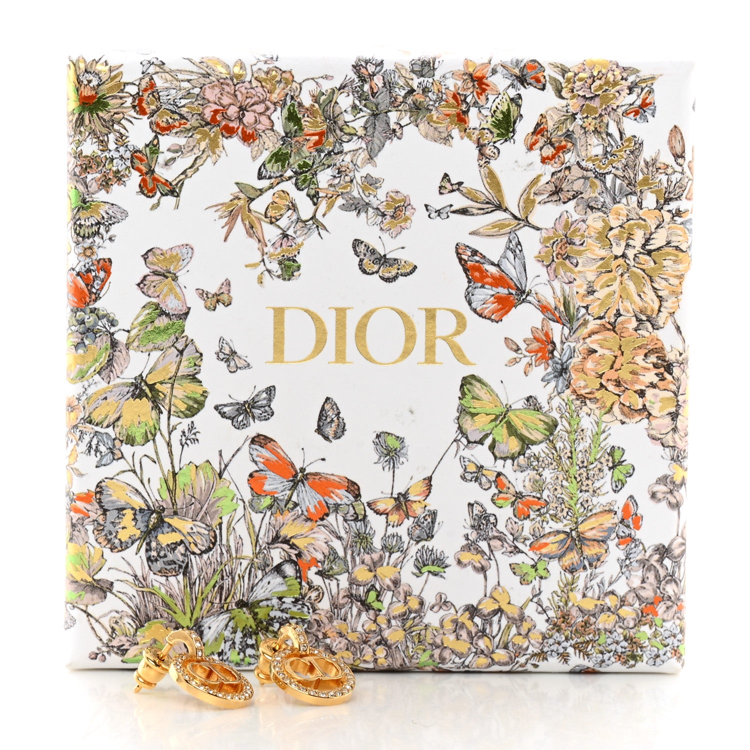 Christian Dior Metal Crystal Petit CD Earrings Gold 5 of 5