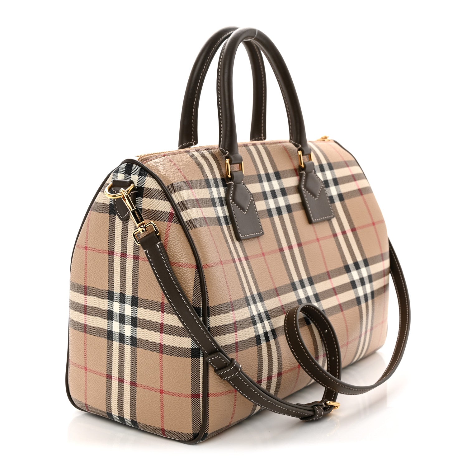 Burberry Horseferry Check Medium Bowling Bag Military 3 of 10