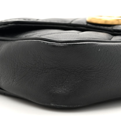 Gucci Calfskin Matelasse Super Mini GG Marmont Shoulder Bag Black 10 of 14