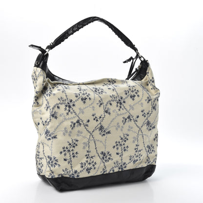 Balenciaga Chevre Toile De Jouy Floral Classic Silver Hardware Day Hobo Black 2 of 9