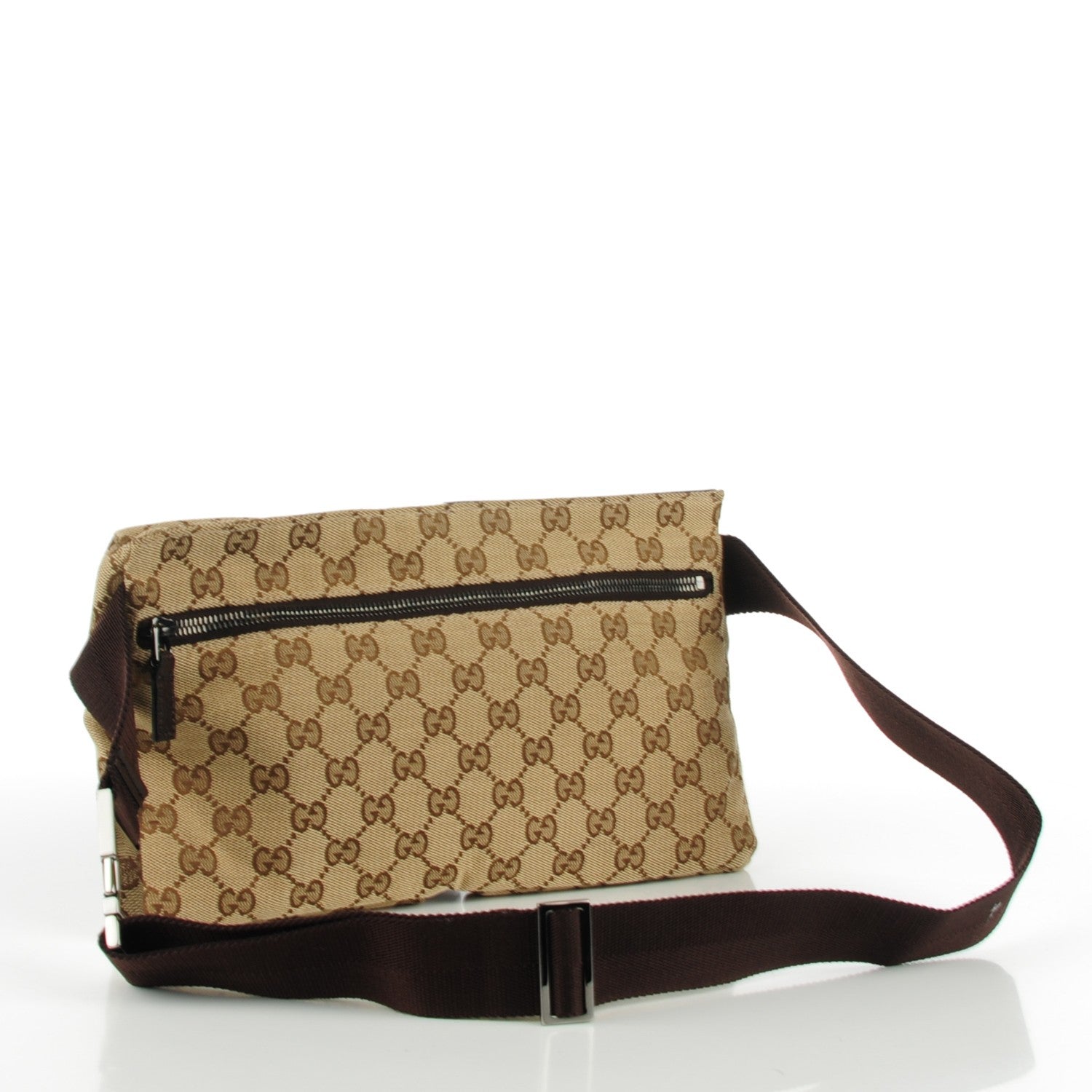 Louis Vuitton GUCCI GG Monogram Double Pocket Belt Bag Dark Brown 3 of 7