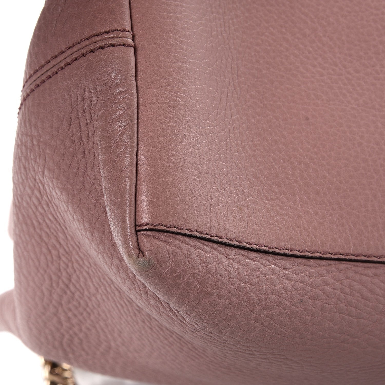 Gucci Pebbled Calfskin Medium Soho Chain Shoulder Bag Dark Cipria 15 of 15