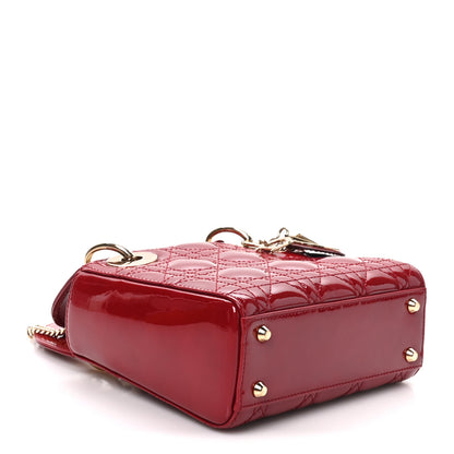 Christian Dior Patent Cannage Mini Lady Dior Red 4 of 10