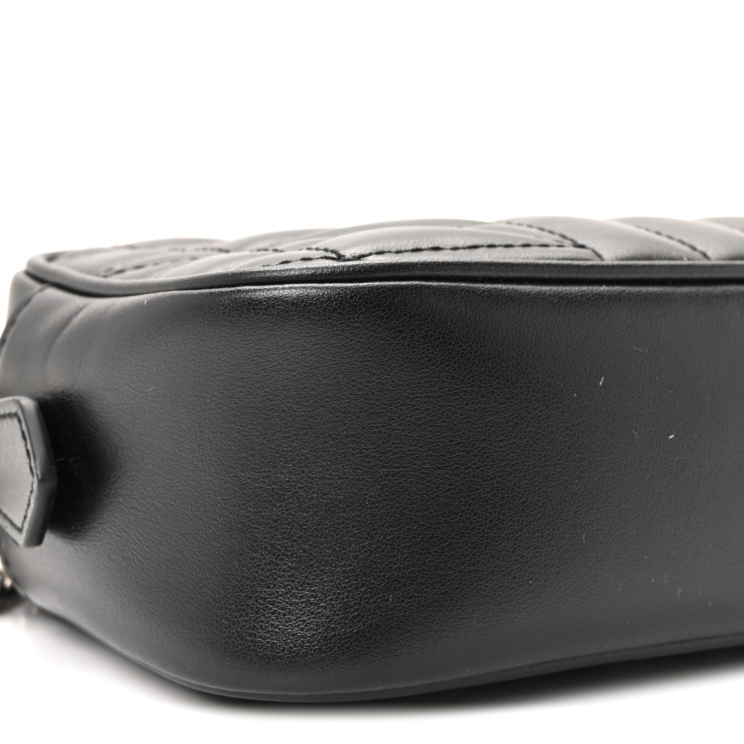 Gucci Calfskin Matelasse Aria Mini GG Marmont Chain Shoulder Bag Black 9 of 10