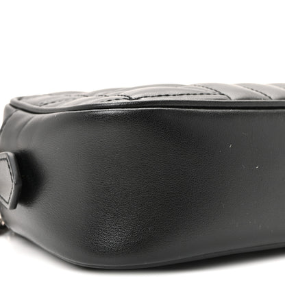 Gucci Calfskin Matelasse Aria Mini GG Marmont Chain Shoulder Bag Black 9 of 10
