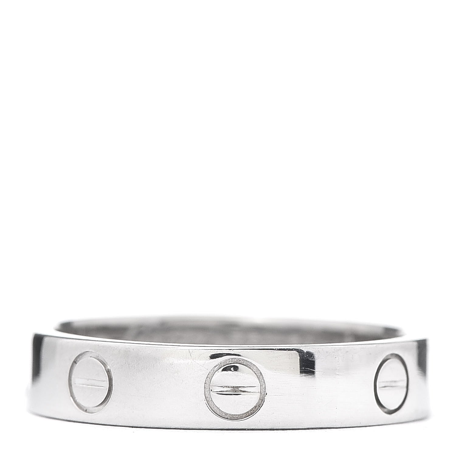 Cartier 18K White Gold Diamond 4mm LOVE Wedding Band Ring 51 5.75 3 of 4