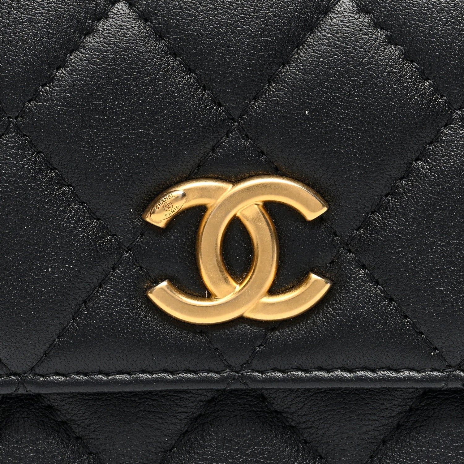 Chanel Calfskin Quilted About Pearls Card Holder Flap With Chain Black 8 of 10
