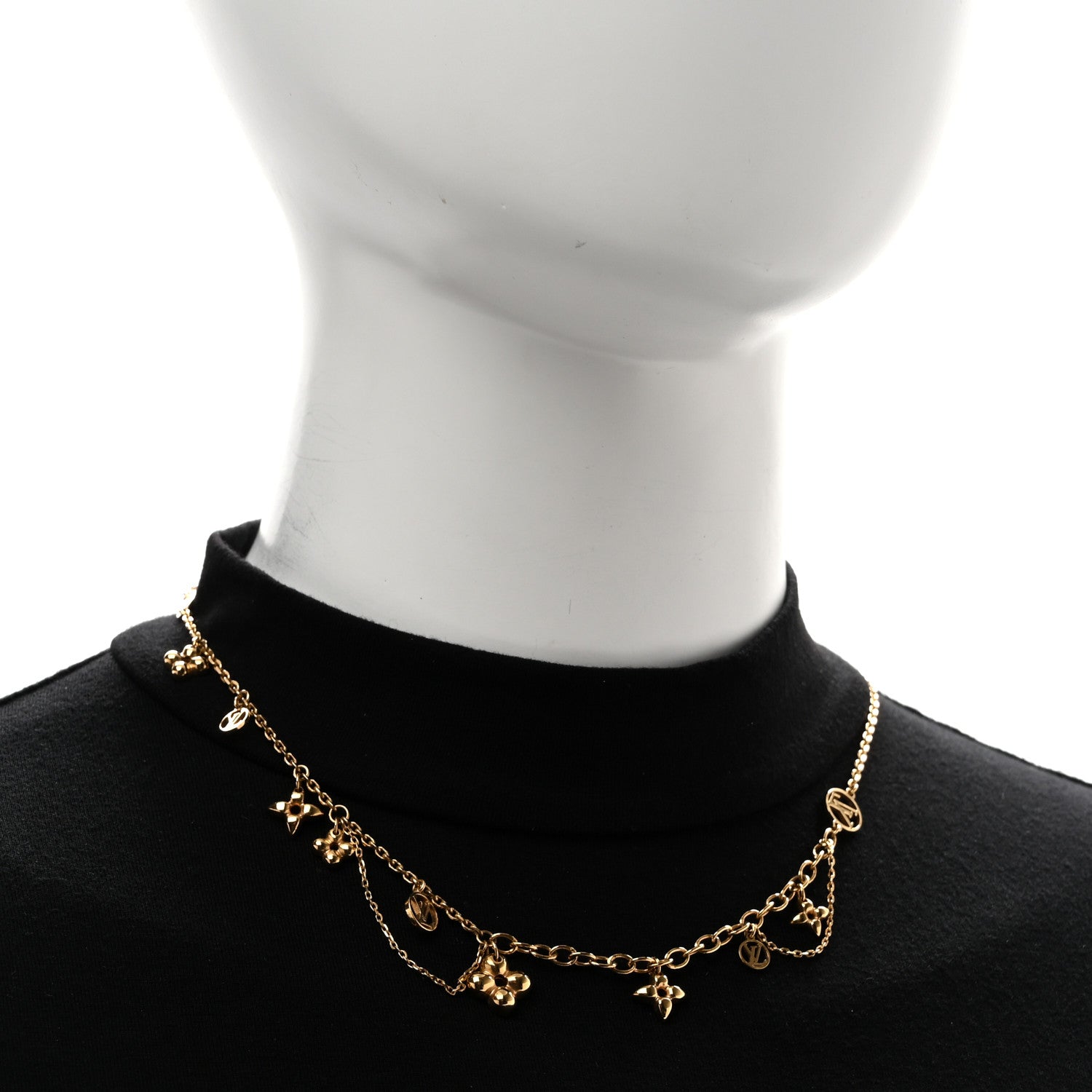 Louis Vuitton Metal Blooming Supple Necklace Gold 2 of 8