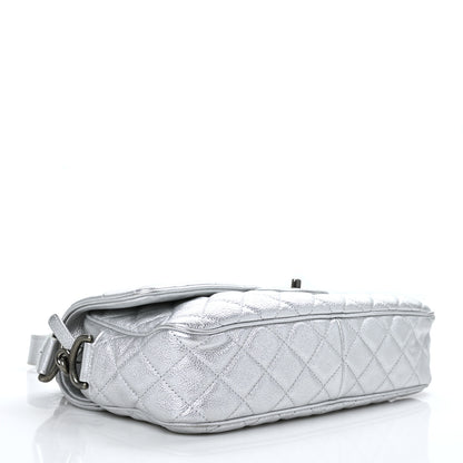 Chanel Metallic Calfskin Quilted Medium Casual Rock Flap Silver 4 of 9
