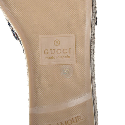 Gucci Denim GG Monogram Espadrilles 37 Blue Tea Cuir 6 of 9