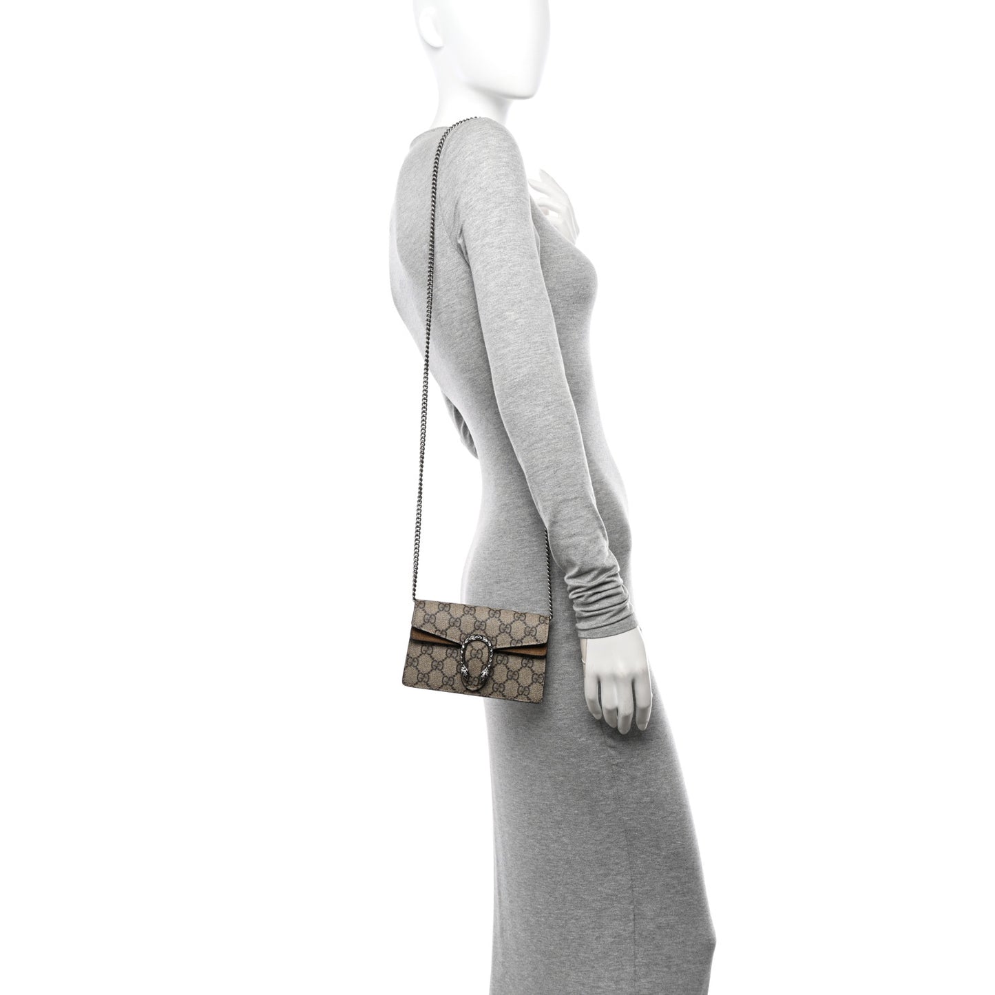 GG Supreme Monogram Super Mini Dionysus Shoulder Bag Taupe