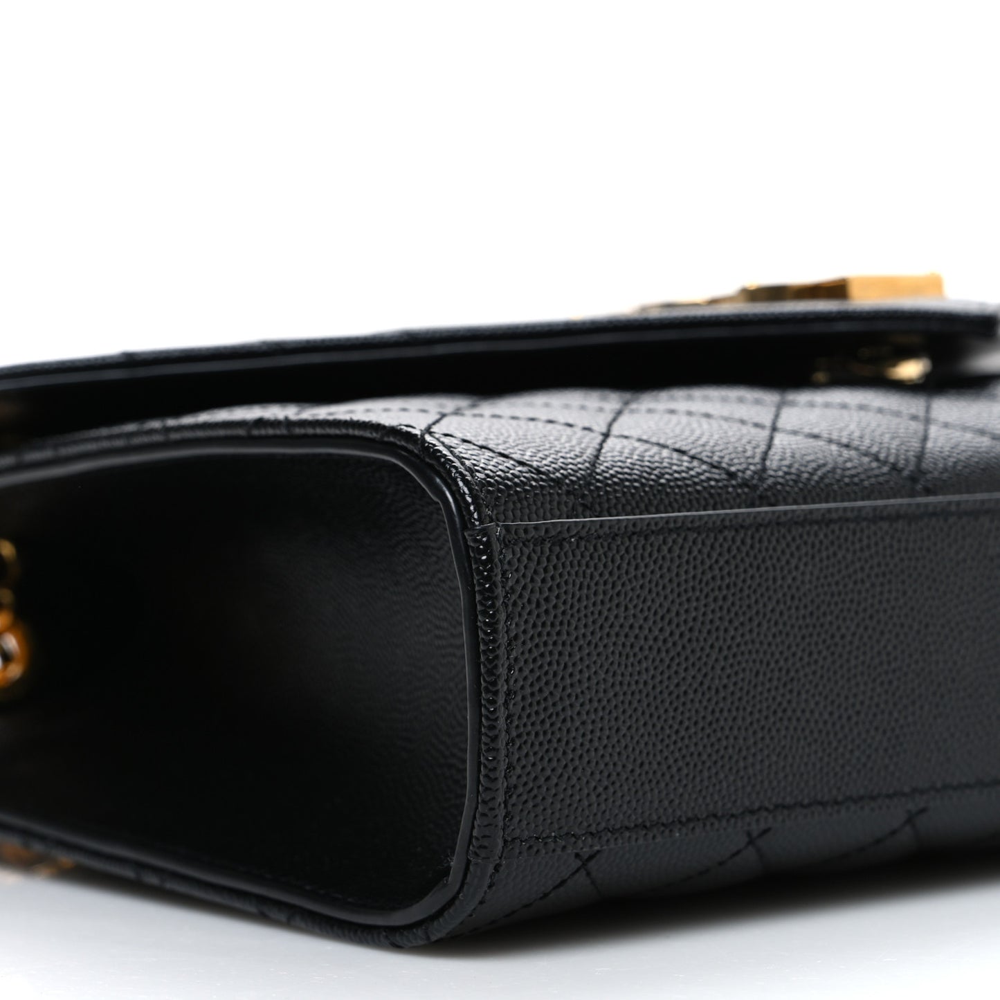 Grain De Poudre Textured Mixed Matelasse Triquilt Medium Monogram Satchel Black