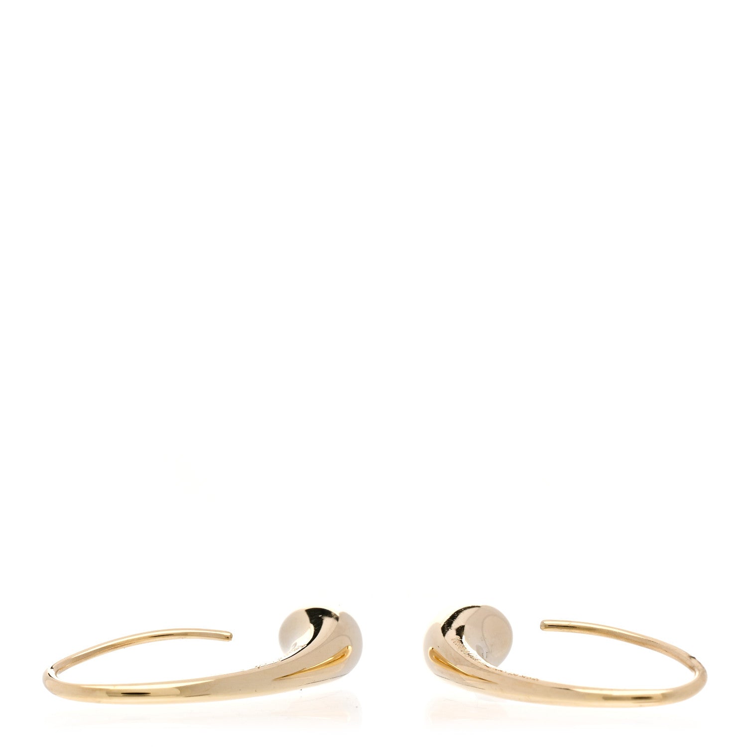 Tiffany 18K Yellow Gold Elsa Peretti Teardrop Hoop Earrings 3 of 4