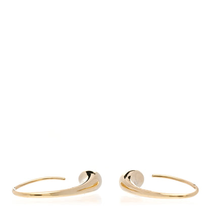 Tiffany 18K Yellow Gold Elsa Peretti Teardrop Hoop Earrings 3 of 4