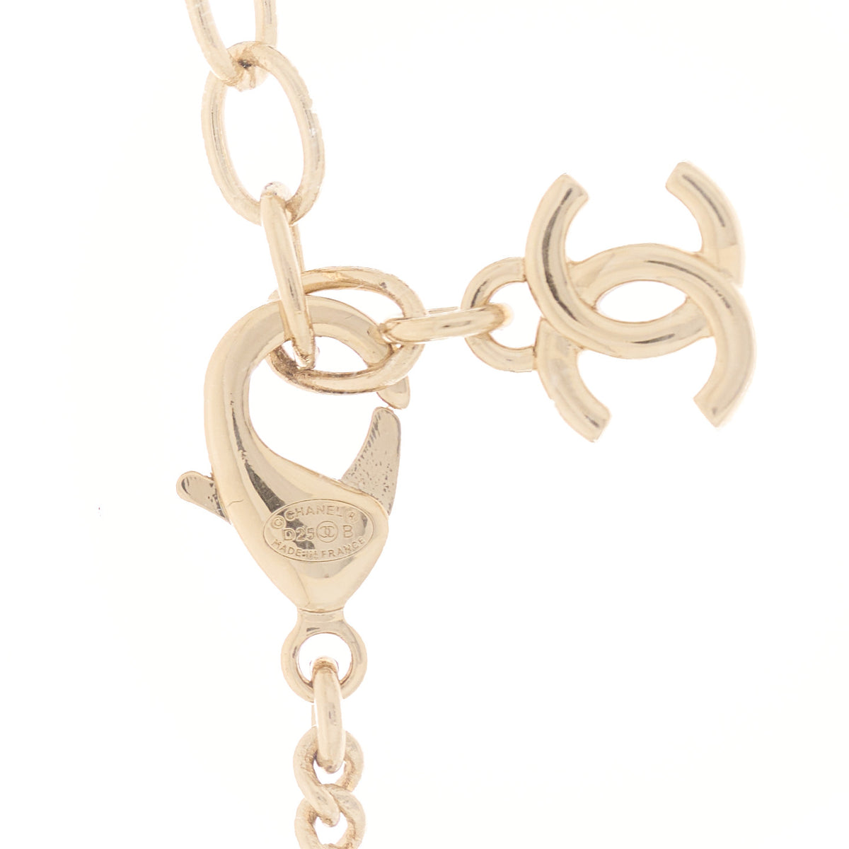 Chanel Metal Resin CC Turnlock Necklace Pink Gold 4 of 5