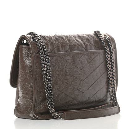 Saint Laurent Crinkled Calfskin Matelasse Monogram Medium Niki Chain Satchel Faggio 2 of 5
