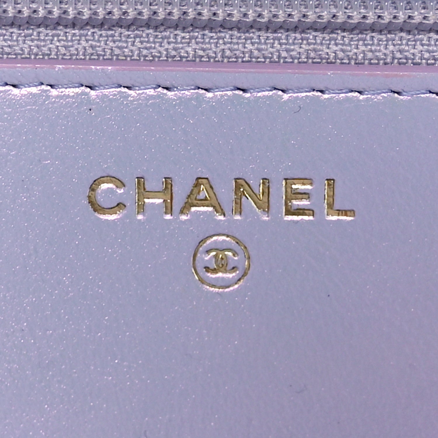 Chanel Iridescent Calfskin Quilted Chanel 19 Wallet On Chain WOC Light Purple 5 of 11