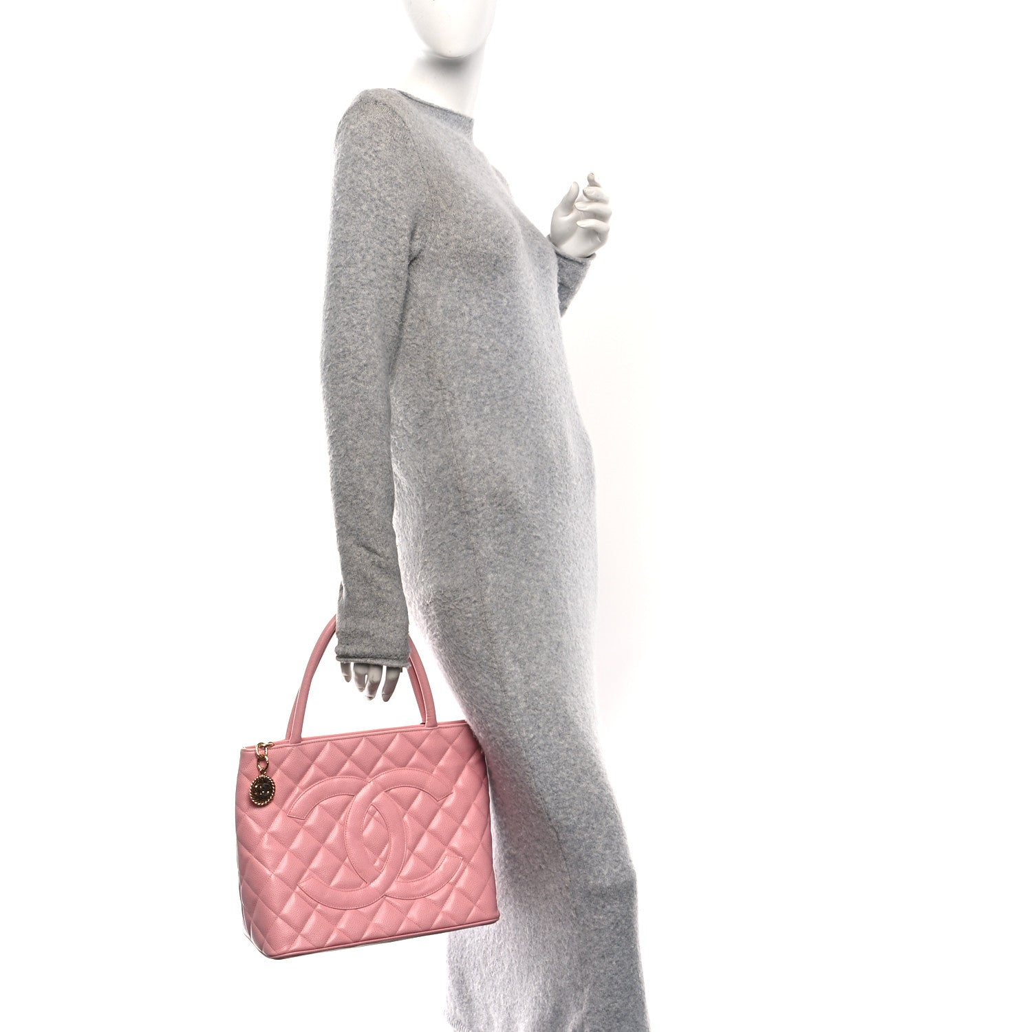 Chanel Caviar Quilted Medallion Tote Light Pink 2 of 10
