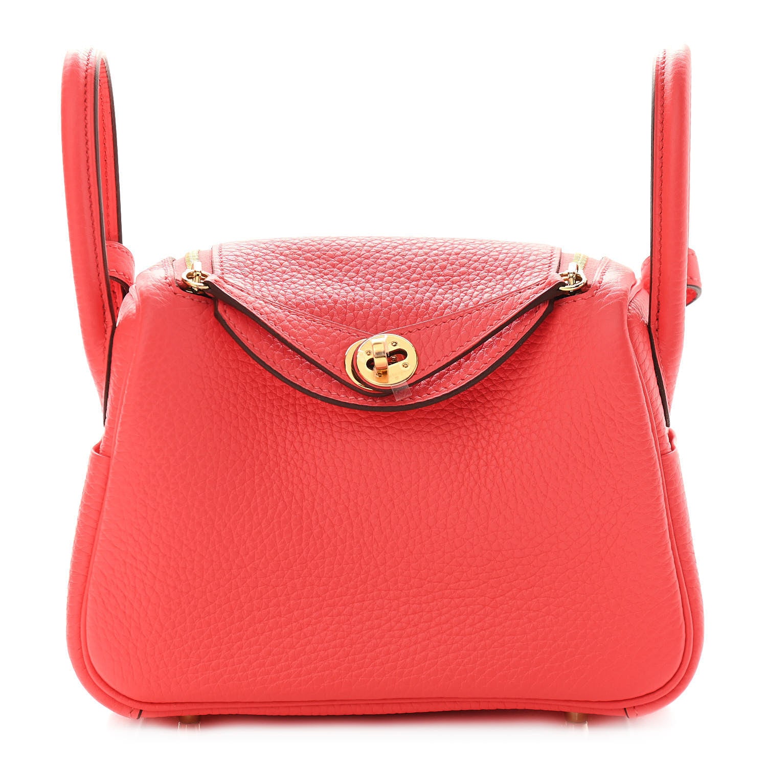 Hermes Taurillon Clemence Mini Lindy 20 Rose Texas 1 of 9