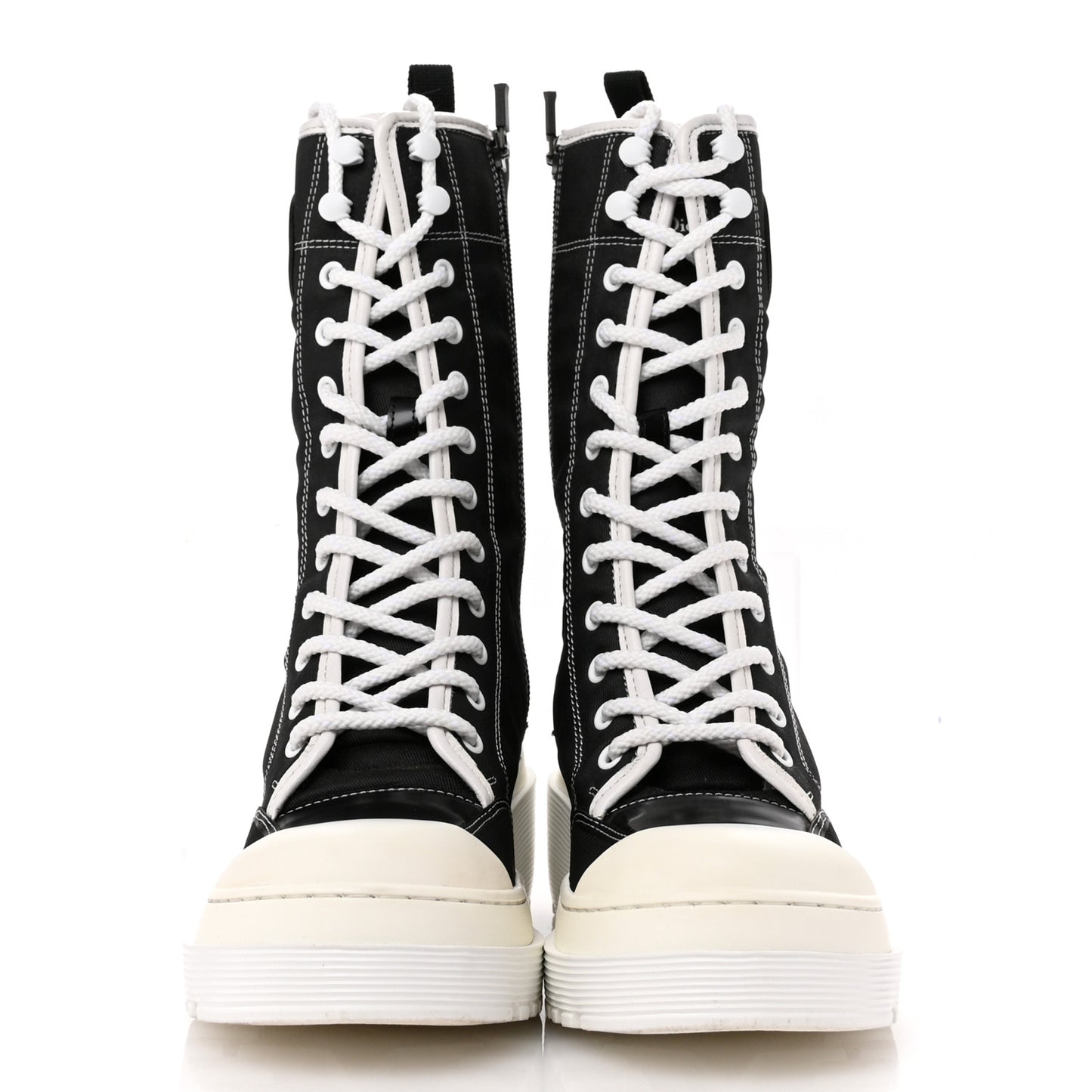 Technical Fabric Calfskin Womens D-Rise 35mm Tall Boots 36 Black White