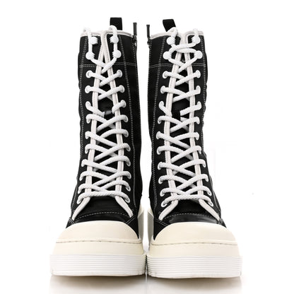 Christian Dior Technical Fabric Calfskin Womens D-Rise 35mm Tall Boots 36 Black White 3 of 9