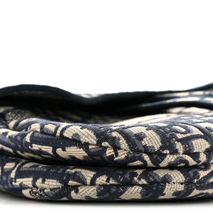 Christian Dior Oblique Embroidered Saddle Bag Blue 9 of 14