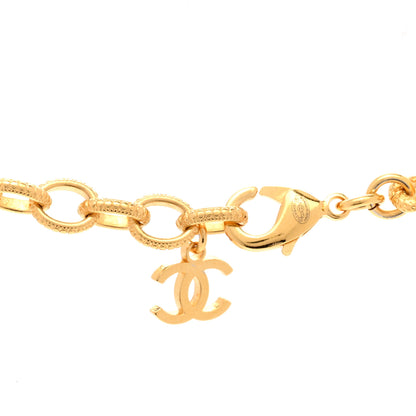 Chanel Crystal Chain Link CC Choker Necklace Gold 5 of 6