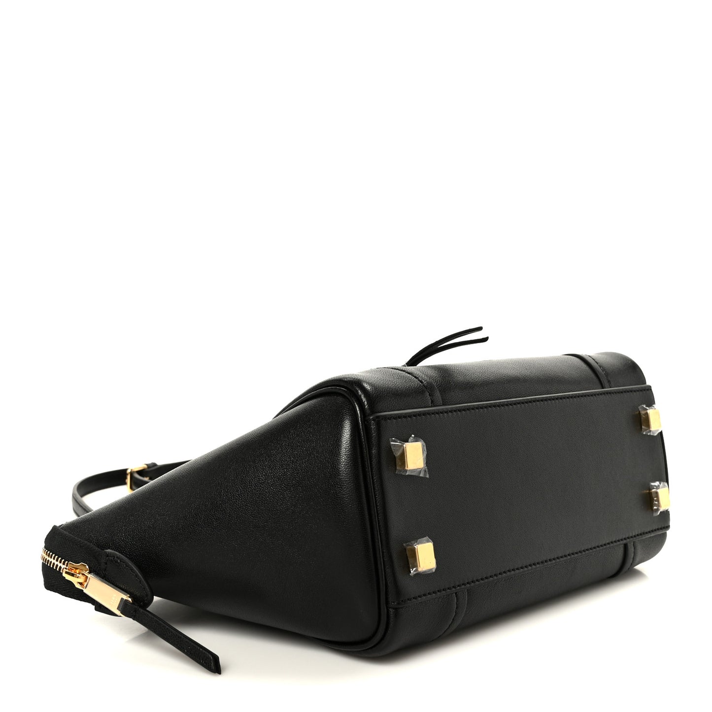 Supple Shiny Lambskin Little New Luggage Black