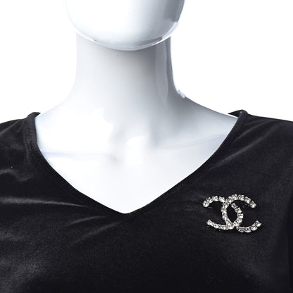 Chanel Crystal CC Brooch Light Gold 2 of 5