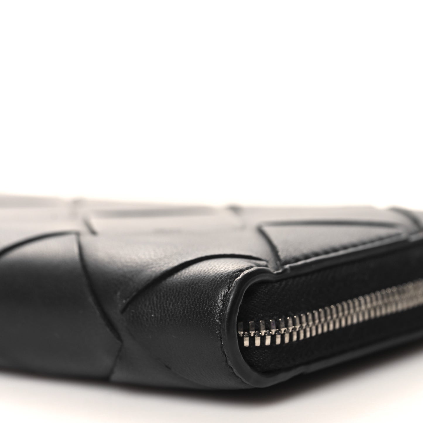 Nappa Maxi Intrecciato Zip Around Wallet Black